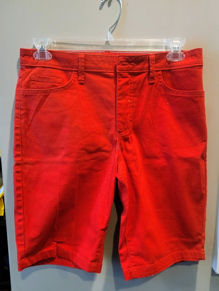 Riders By Lee Mid Rise Bermuda Pink Khaki Shorts Womens Size 12M