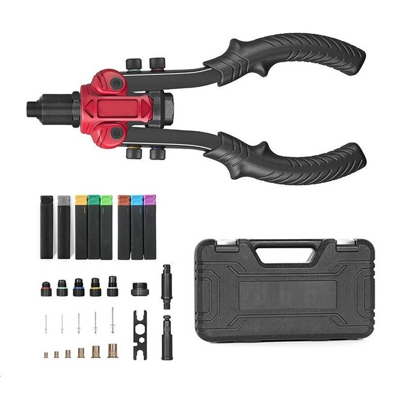 Meterk Rivet Gun Kit Rivnut Thread Setting Tool Nut Setter NutSert Metric & SAE