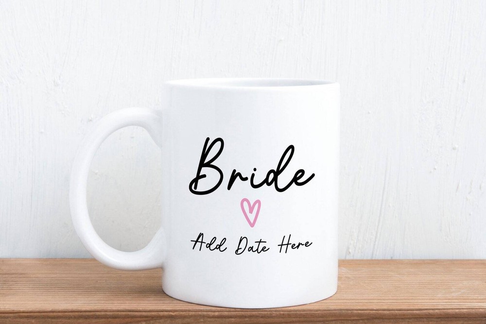 Personalised Bride Wedding Date Gift Mug