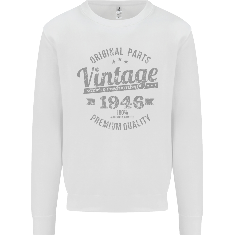 Vintage Year 79th Birthday 1946 Mens Sweatshirt Jumper White