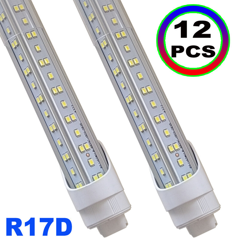 2 Pins R17D 8Ft LED Tube Light T8 HO 144W 8Ft Led Bulb Shop Light 6500K 12Pcs