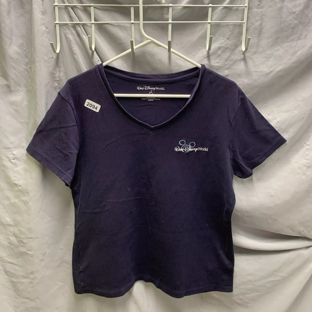 Disney World Blue Embroidered Short Sleeve Shirt for Men XL