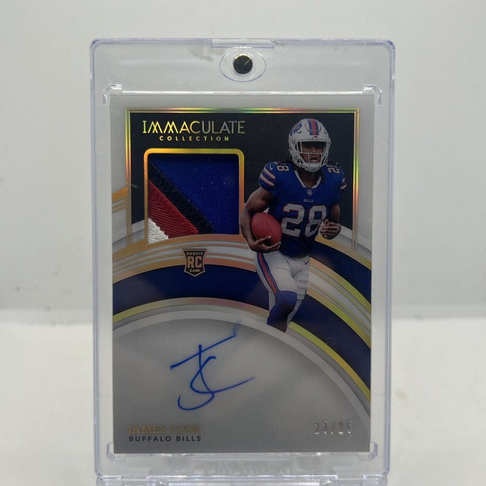 2022 JAMES COOK Panini Immaculate Collection Rookie Patch Auto RPA RC /25 Mint