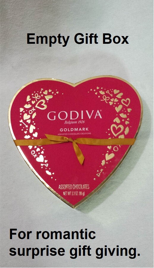 Godiva Empty Red Heart Shaped Pasteboard Chocolate Gift Box Valentines Day