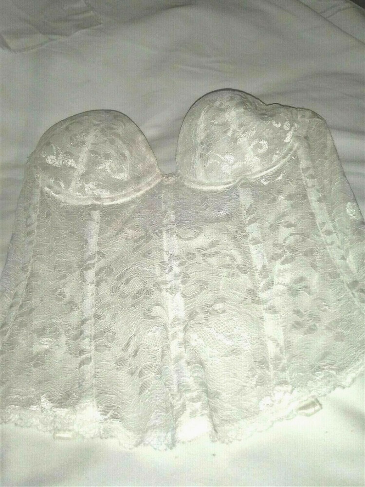 Women's Bra Lace White B Cup Medium Wire Support Strapless Free Shipping