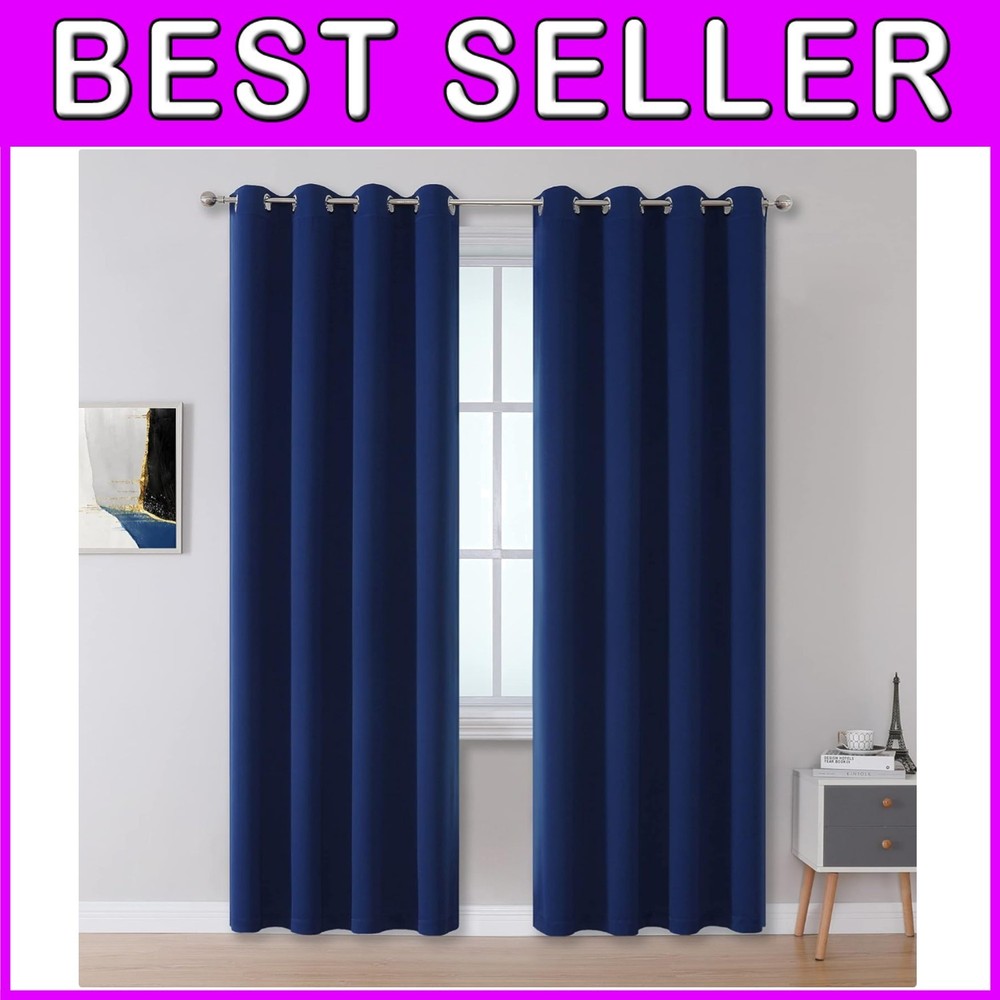 Navy Blue Blackout Curtains - 96