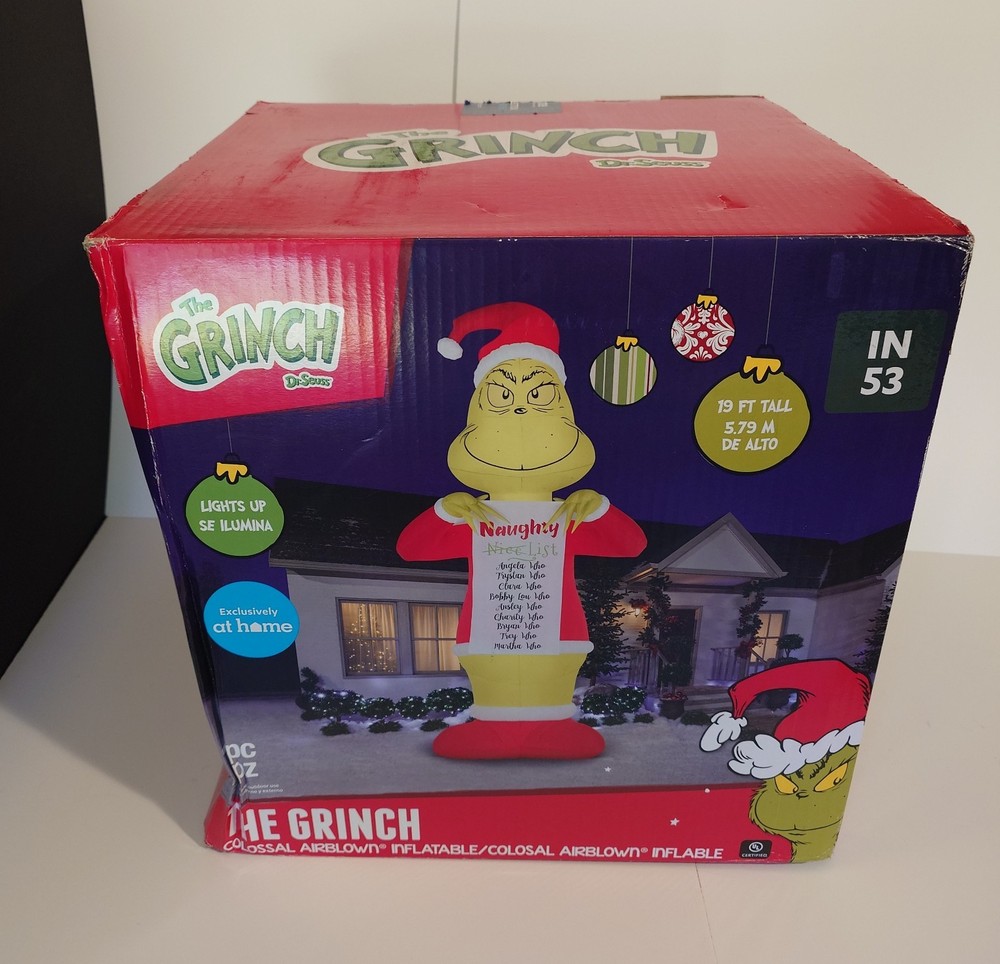 Giant 19ft Grinch Inflatable Christmas Yard Decor - Damaged Box