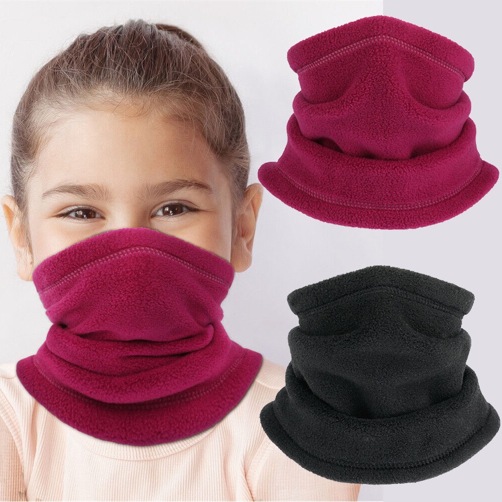 Fleece Neck Gaiter Kids Winter Warmer Ski Half Face Mask Scarf for Boys Girls US