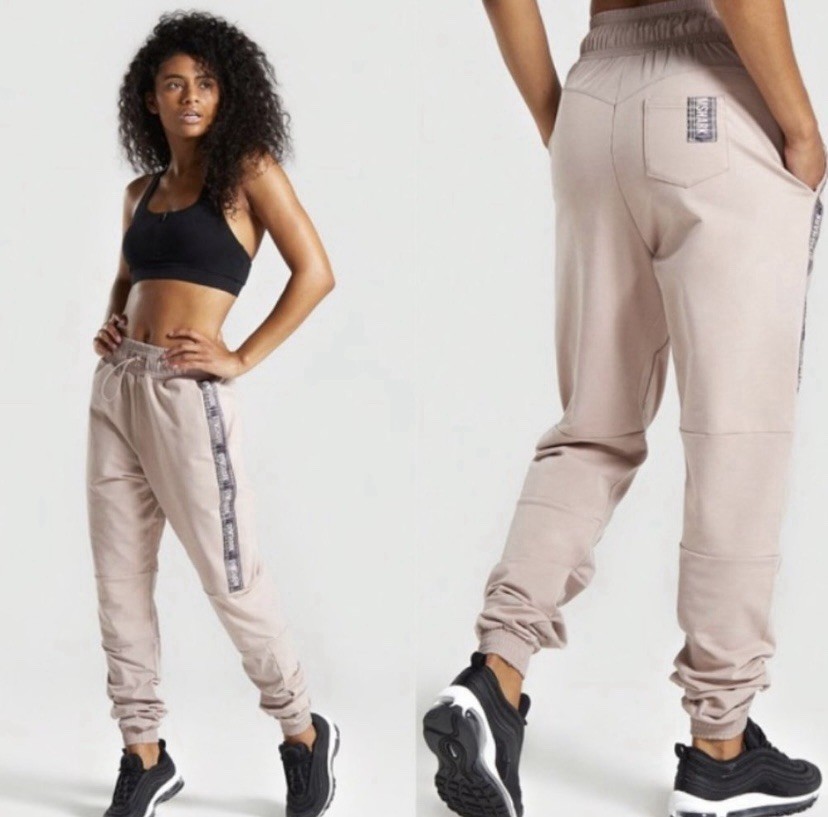 Gymshark Womens Revival Joggers Taupe Light Pink Stretch Medium