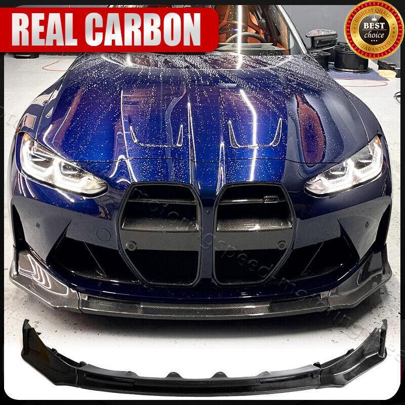 REAL Carbon Fiber Front Bumper Lip Spoiler For 2021-2025 BMW G80 M3 G82 G83 M4