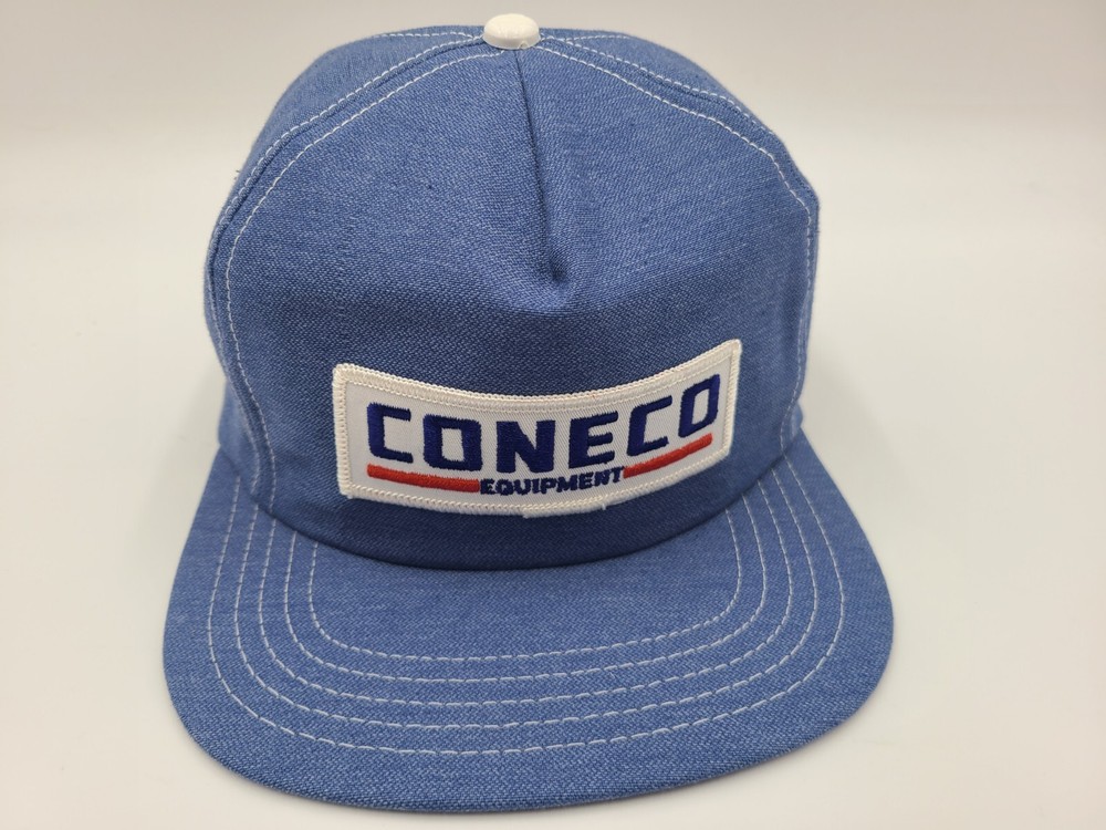 Vintage Coneco Equipment Trucker Snapback Hat Cap Canada Company Co Dad Men Blue