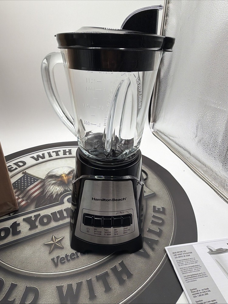 Hamilton Beach Good Thinking Blender 58148AJ 40 oz Glass Jar, Wave 700 Watts