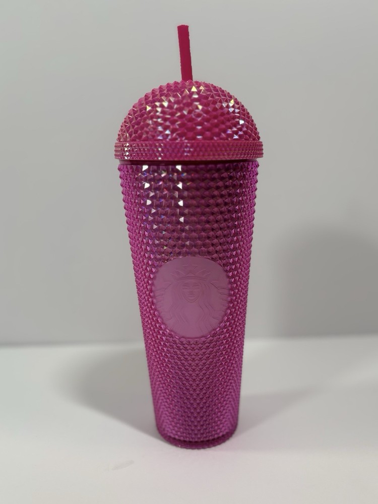 Starbucks 2025 Iridescent Pink Domed Studded 24oz Venti Cold Cup Tumbler
