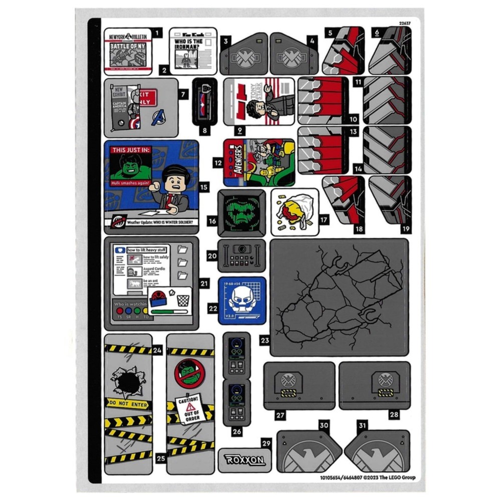 new LEGO Sticker Sheet #1 for Avengers Tower set 76269
