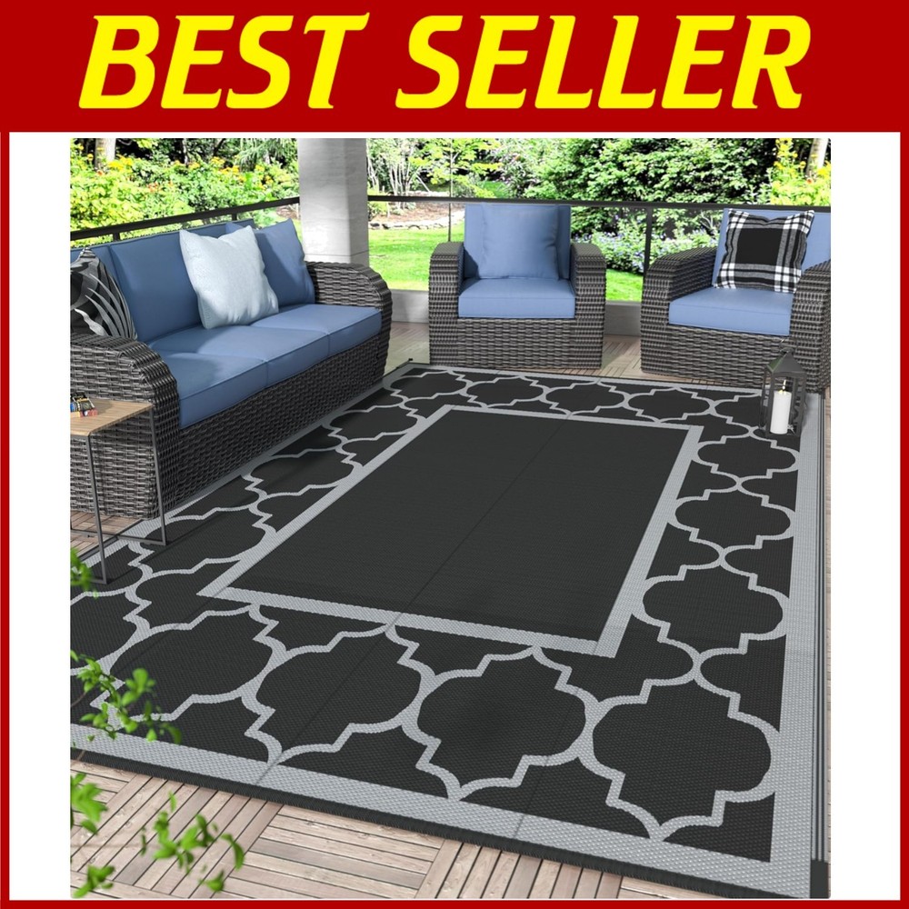 Portable 6x9 Outdoor Rug - Lightweight Waterproof for Camping & Patio
