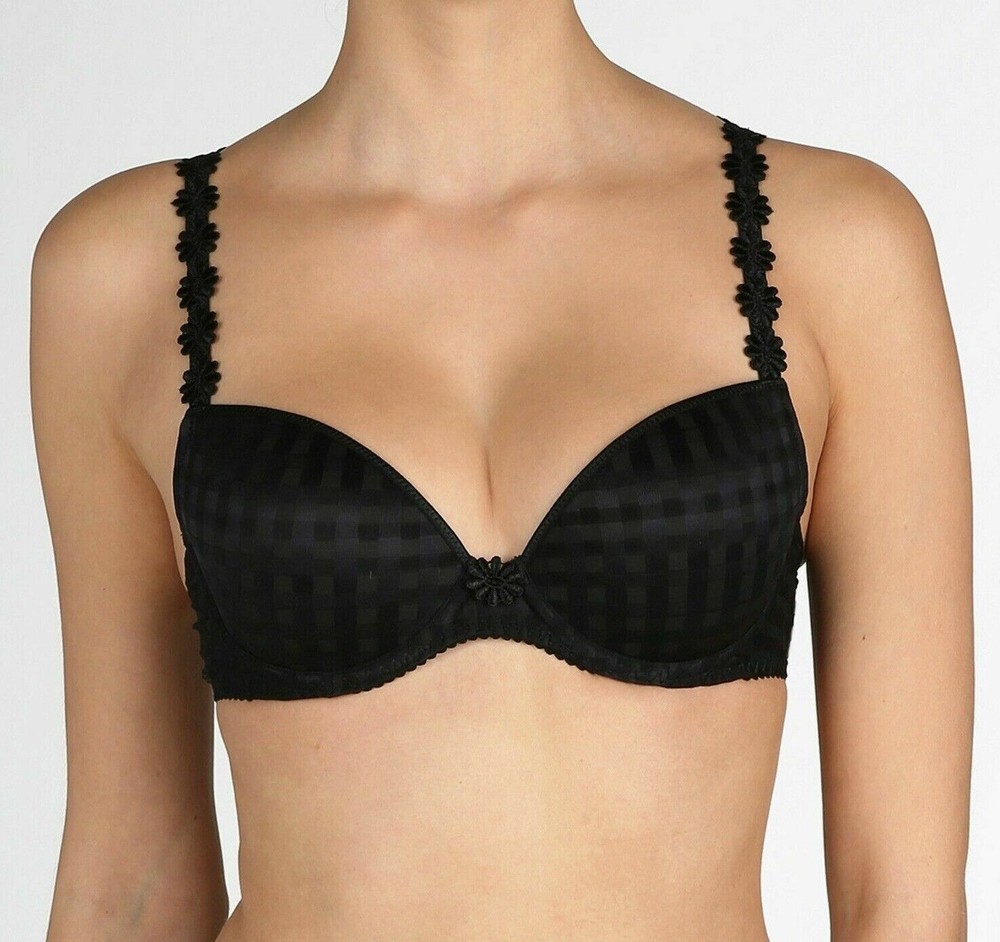 Marie Jo Avero Bra Black Size 40B Underwired Padded Half Cup T-Shirt 0100418 New