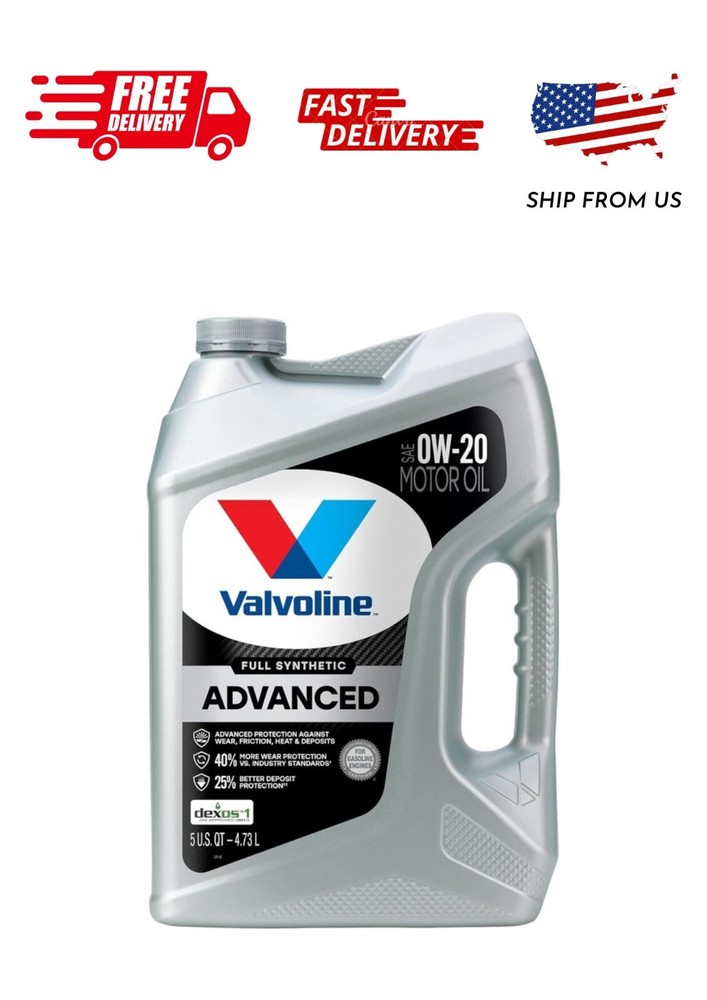 Valvoline Advanced Full Synthetic SAE 0W-20 Motor Oil 5 QT