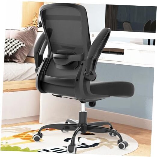 Office Chair, Comfy Desk Chair with Adjustable Lumbar Support, All Black Modern
