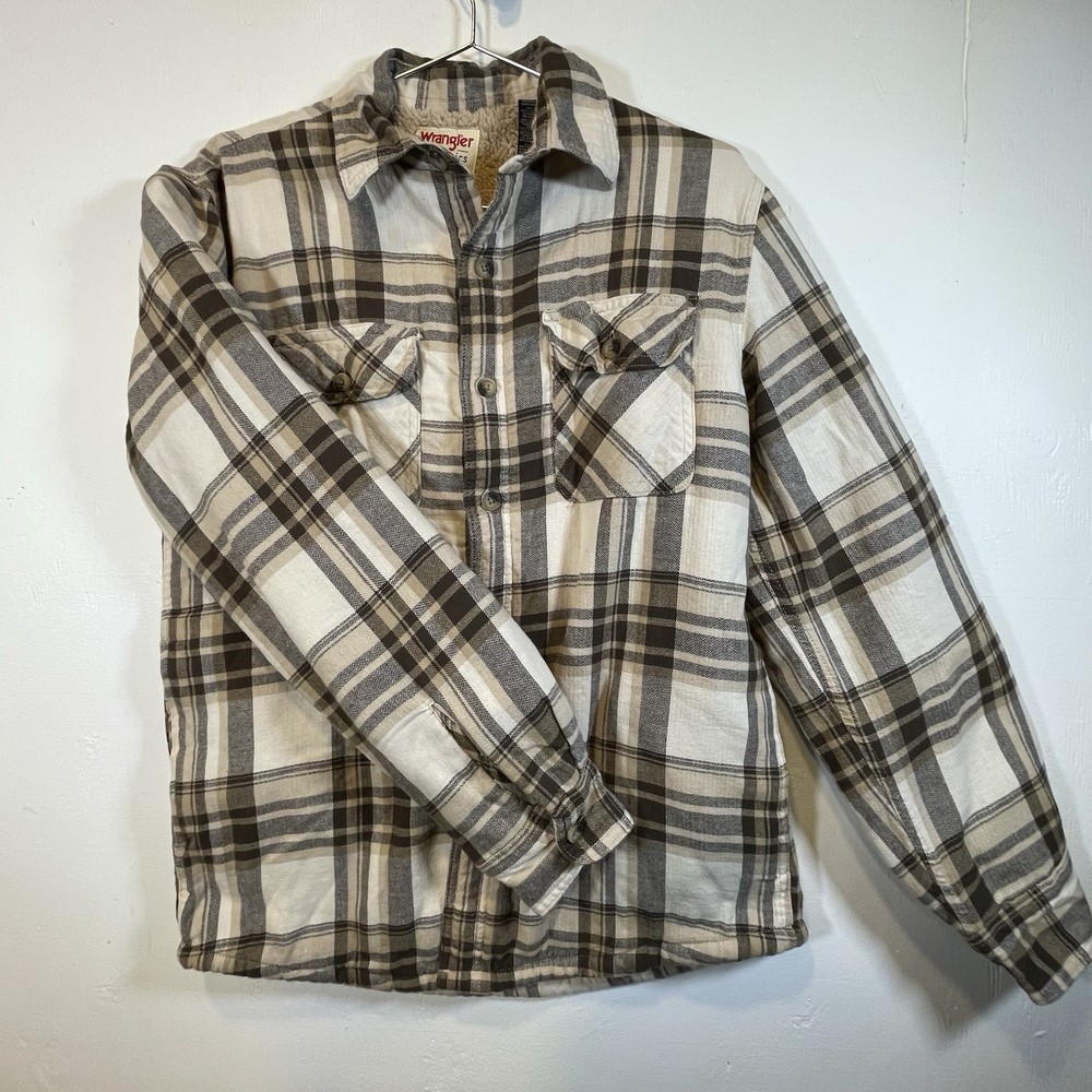 🧥 Wrangler Men’s Sherpa-Lined Flannel Shirt Jacket – Size Small