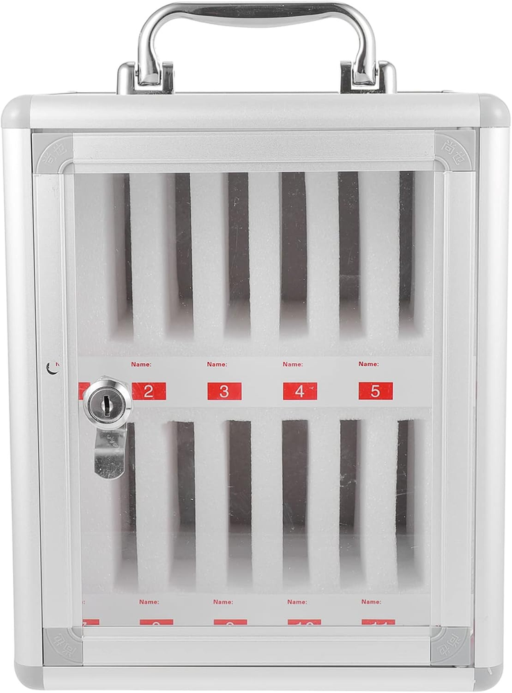 Aluminum Alloy 12-Slot Wall-Mounted Phone Storage Cabinet