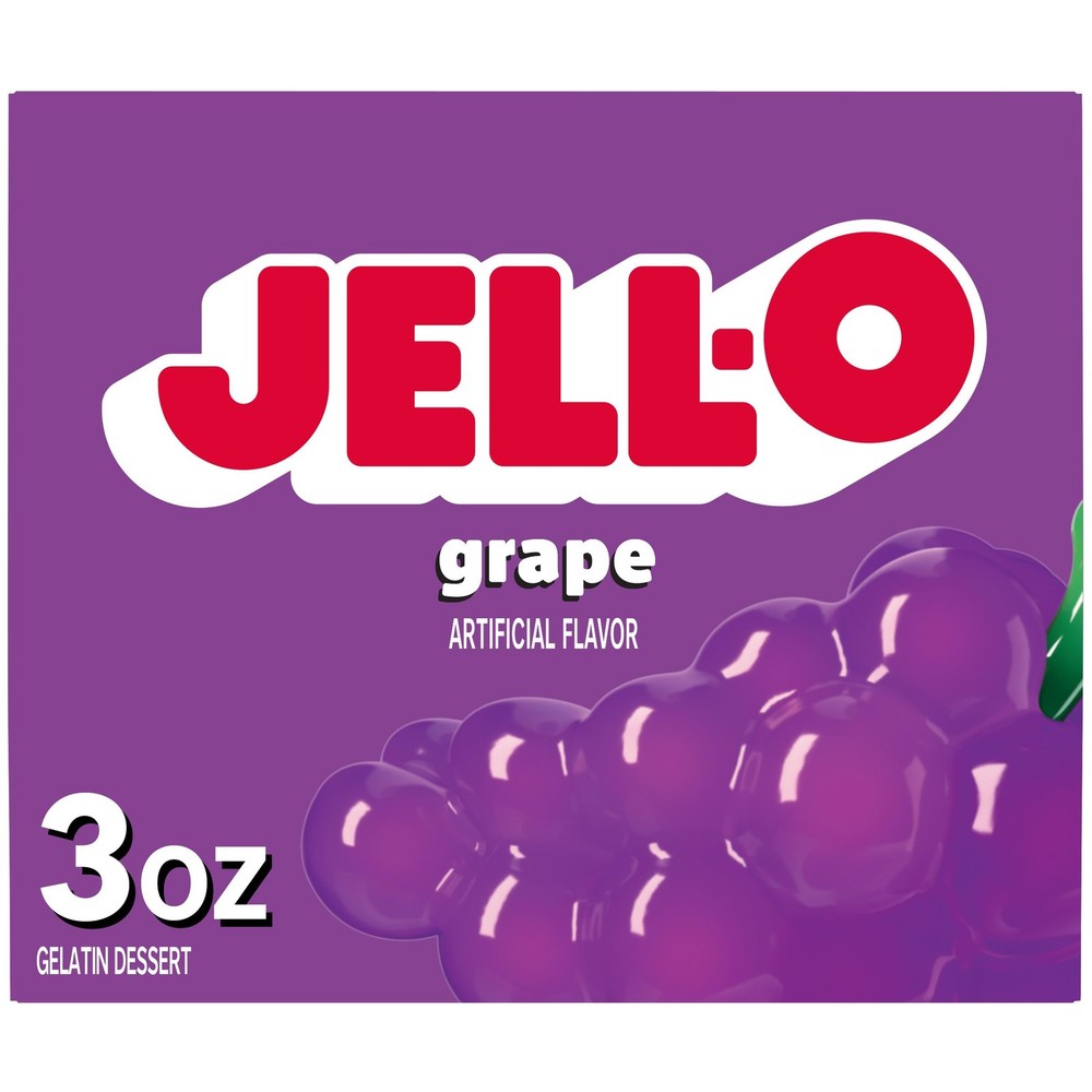 Grape Flavored Gelatin Dessert Mix 3 oz Box Pack