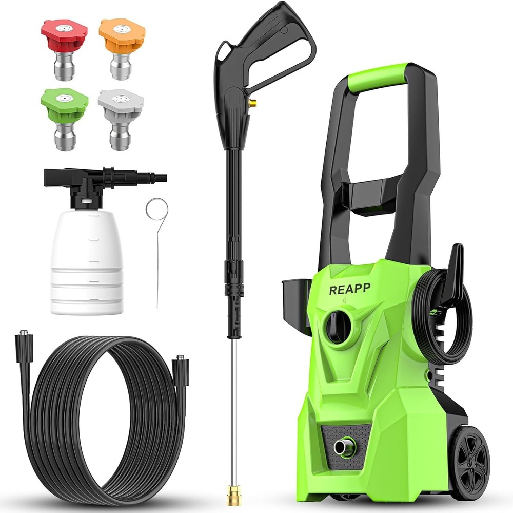 High Power 3000 PSI Electric Pressure Washer with 3.2 GPM & 4 Nozzle Tips