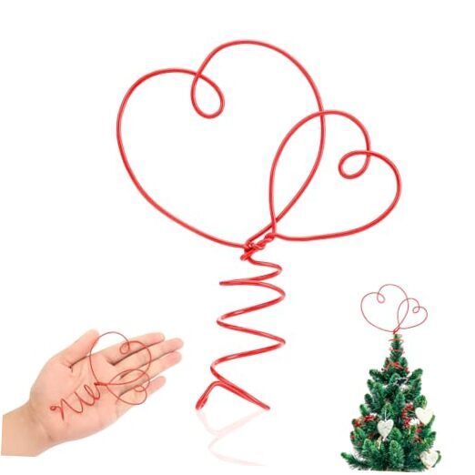 Christmas Mini Tree Topper Intertwined Hearts Tree Topper for Xmas Trees