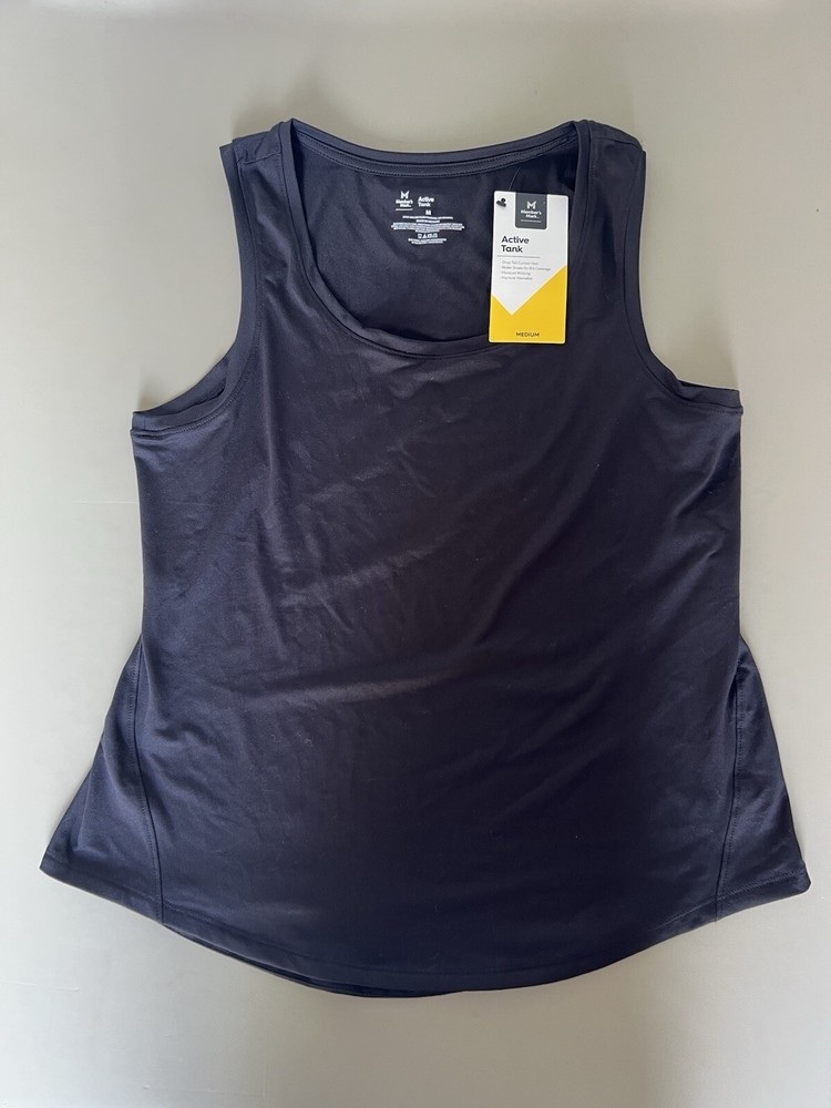 Members Mark Womens Active Tank Top M Black Athletic Wear-image