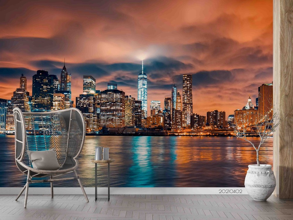 3D New York City Night View Wall Murals Wallpaper Murals Wall Sticker