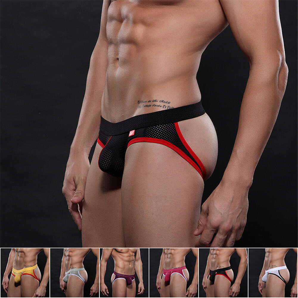 Men's Jock Strap Breathable Underwear Backless Jockstrap Briefs Underpants Thong