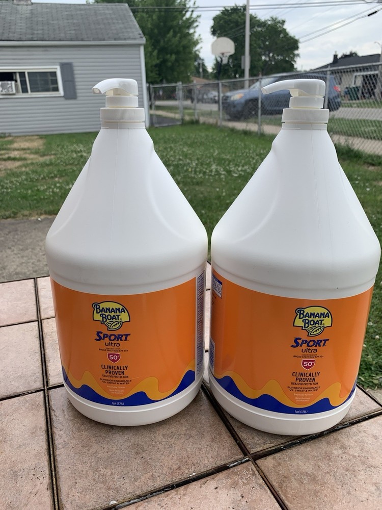 2 Pack Banana Boat Sport Ultra SPF 50 Sunscreen 1 Gallon Each New