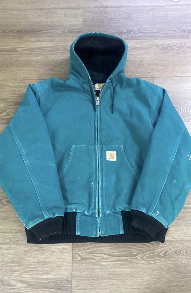 Vintage 90s Carhartt Teal Hooded