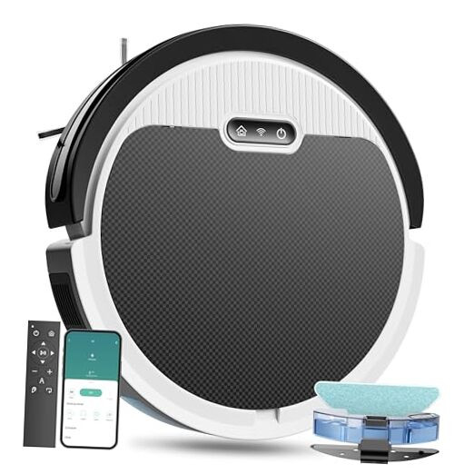V3 Ultra Thin 3-in-1 Robot Vacuum and Mop with 5000Pa Powerful Suction and Self-Charging