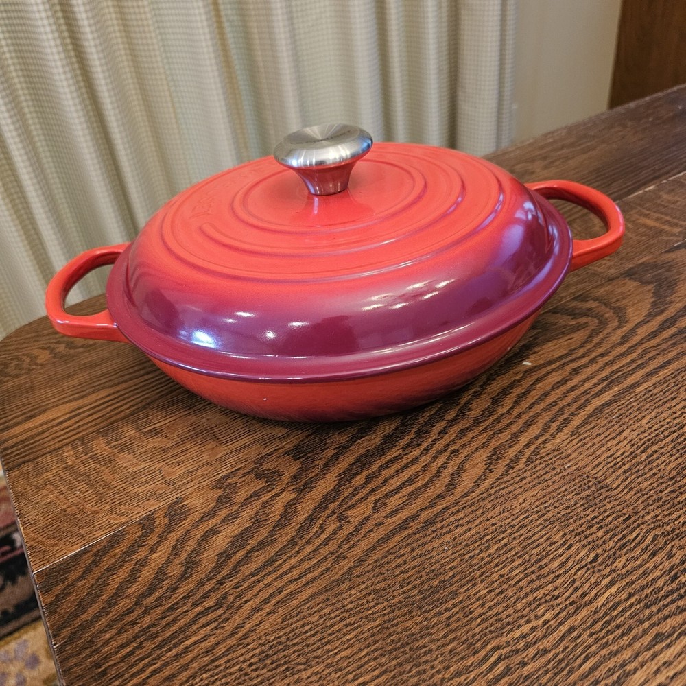 Le Creuset Signature 2 1/4 Quart Cranberry Cast Iron Braiser New