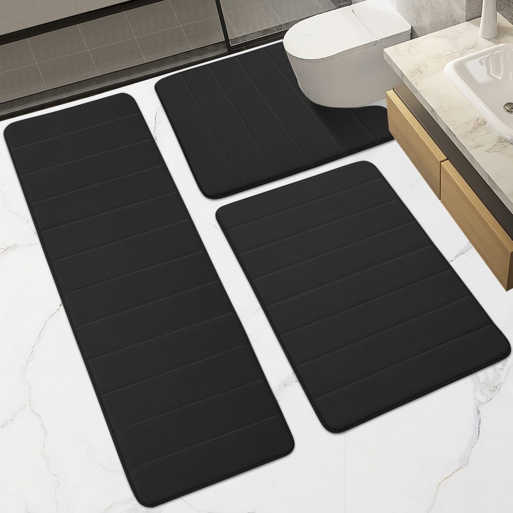 3-Piece Soft Memory Foam Bath Mat Set – Non-Slip & Absorbent
