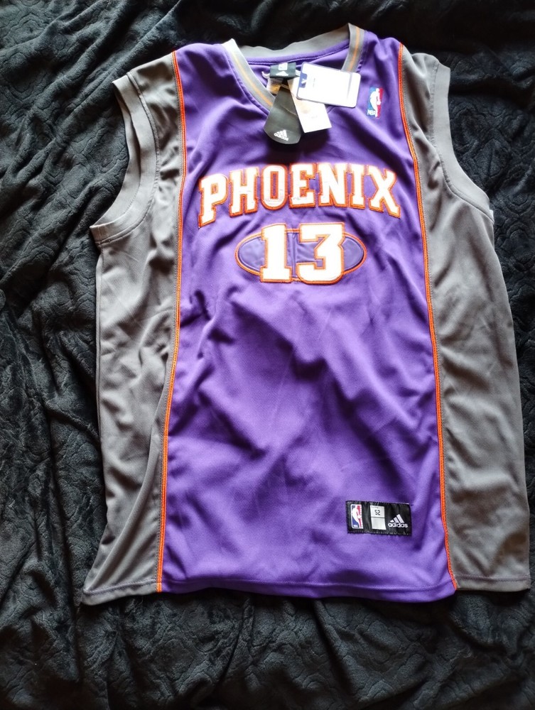 Steve Nash Phoenix Suns NBA Adidas Authentic Jersey Size 52 Purple Gray