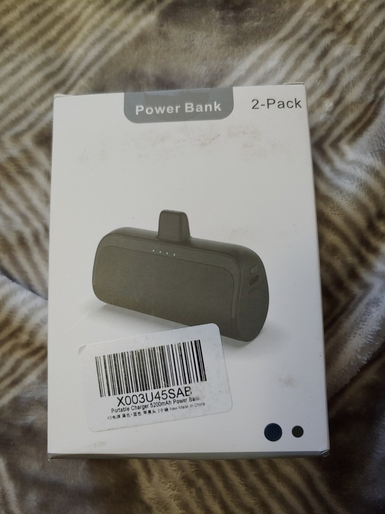 2 Pack 5200mAh Mini USB C Portable Charger with Fast Charging Power Bank