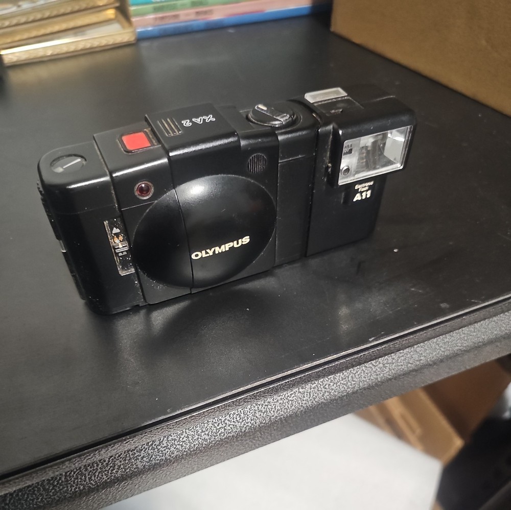 OLYMPUS XA 35mm Camera w/ A11 Flash UNTESTED