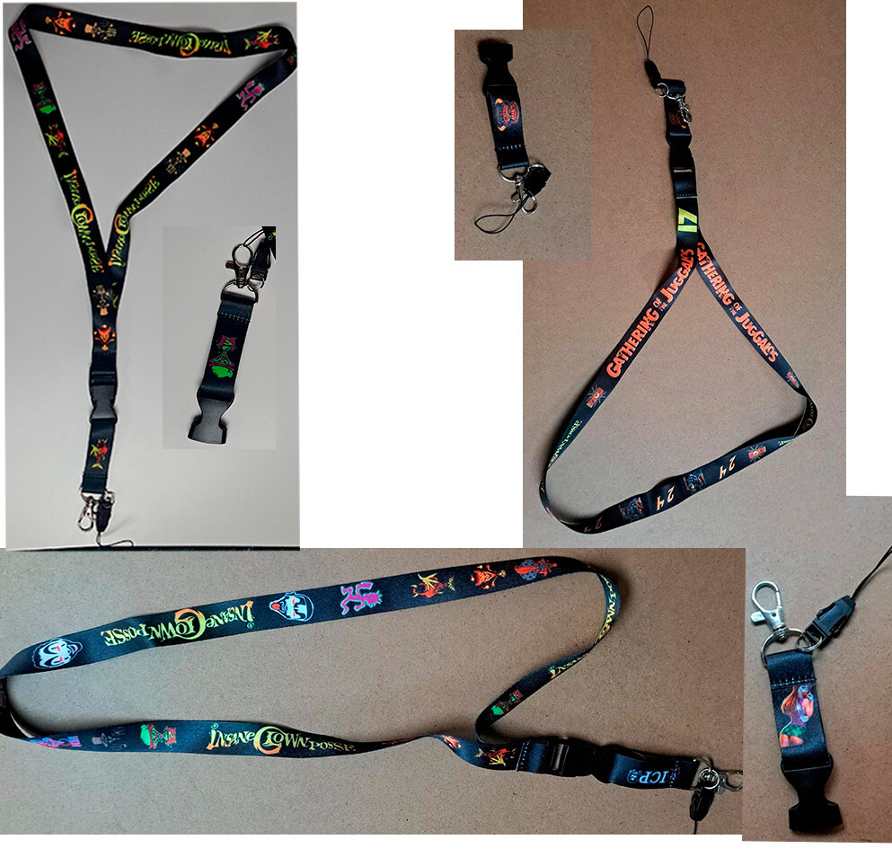ICP Insane Clown Posse 3 Different Juggalo Lanyards Joker Card Keychain Merch