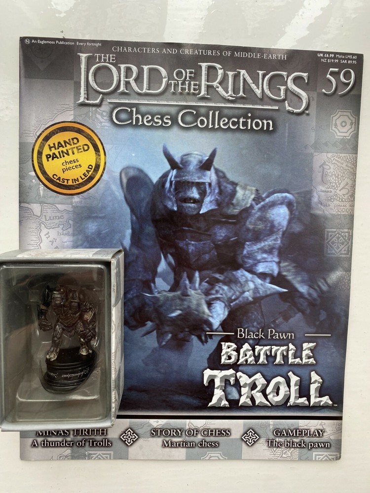LORD OF THE RINGS CHESS COLLECTION ISSUE 59 BATTLE TROLL EAGLEMOSS FIGURE & MAG
