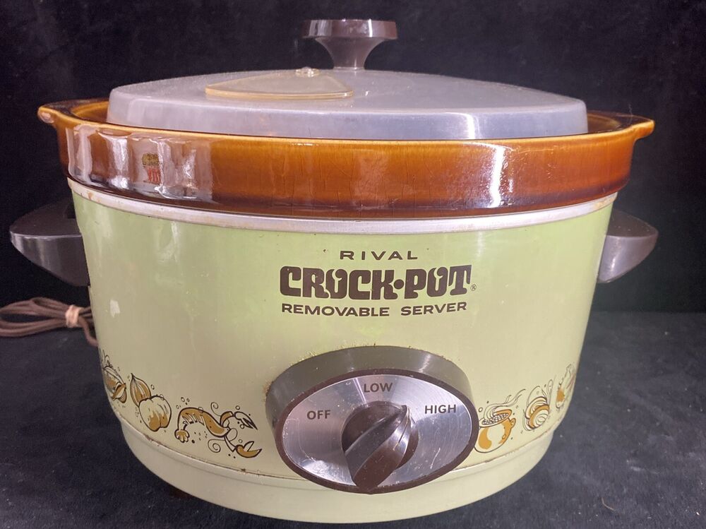 RIVAL Crock-Pot Model 3350 5 Quart  Stoneware Slow Cooker W Vented Lid Works