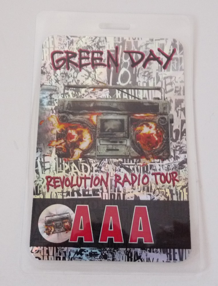 Green Day Rev Radio Tour Band Boom Box AAA Laminate Backstage Pass D5