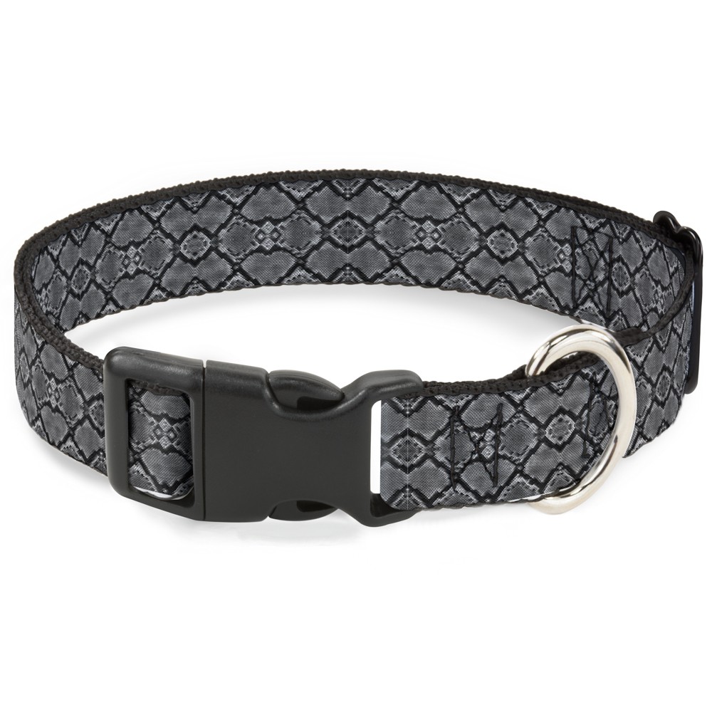 Plastic Clip Collar Snake Skin 3 Charcoal/Black NARROW-Medium 8.5-12