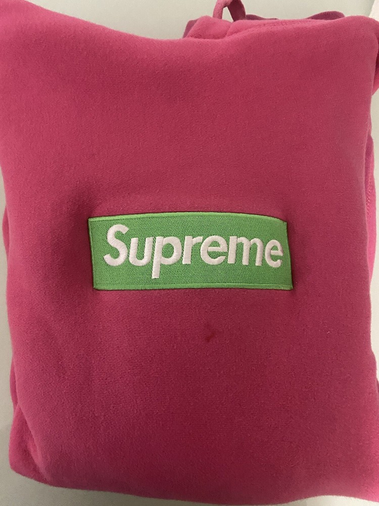 FW17 Supreme Box Logo Hooded Sweatshirt Magenta Size L Large 100% Authentic