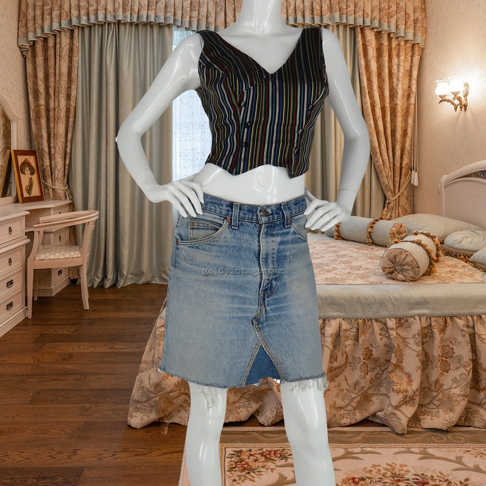 Levi's Vintage Orange Tab Denim Skirt Chic Y2K Revival