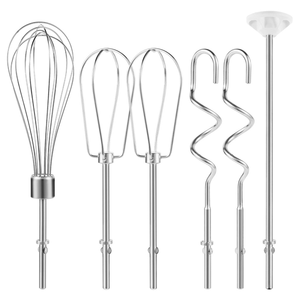 Hand Mixer Attachments Beater, Dough Hooks and Whisk, Blending Rod, Stainless...