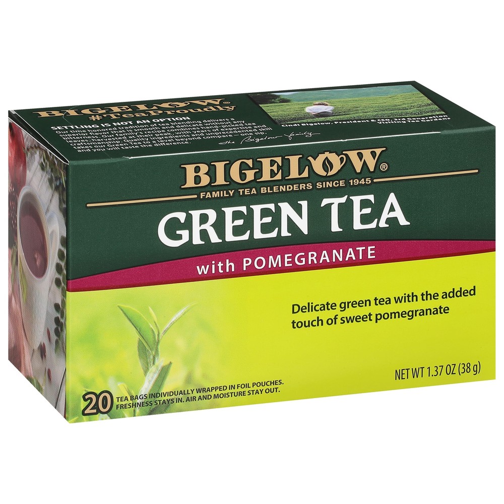 Green Tea with Pomegranate, Caffeinated Tea with Pomegranate, 20 Count Box (P...