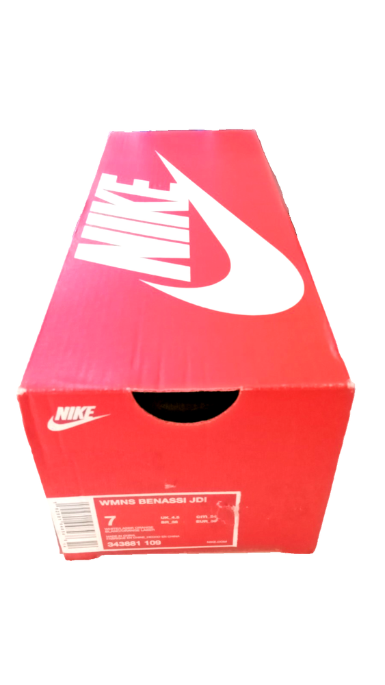 Nike Benassi JDI Slide Sandals Pink White Orange Size 7 Womens New