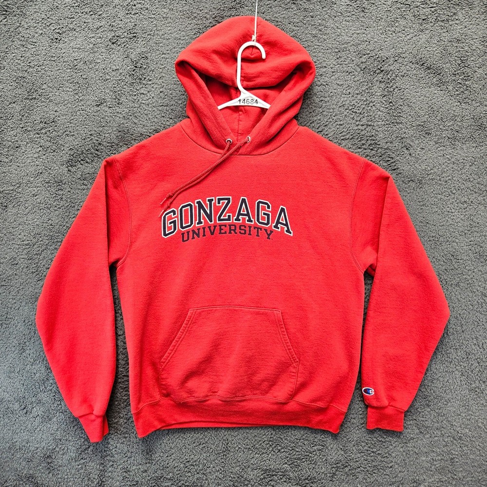 Champion Gonzaga University Hoodie Pullover Men Size Medium Red Sweatshirt