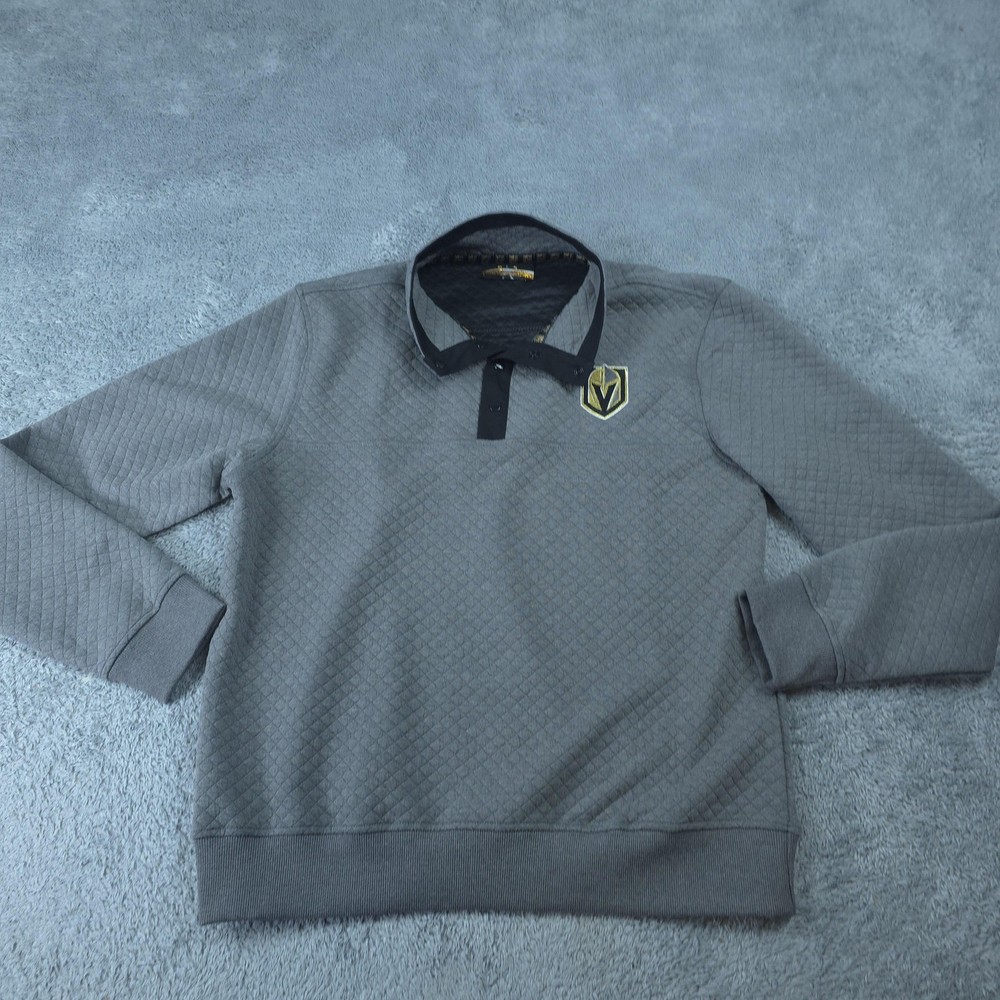 Vegas Golden Knights Sweatshirt Mens Large Gray NHL Hockey Quilted Pullover
